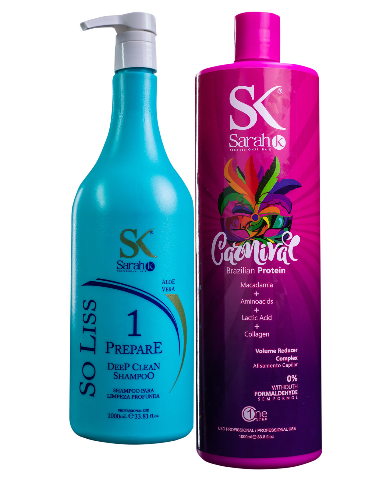 Pack de Alisado Progresivo – Shampoo “Prepare Deep Clean” y Alisado “Carnival Brazilian Protein” de SarahK