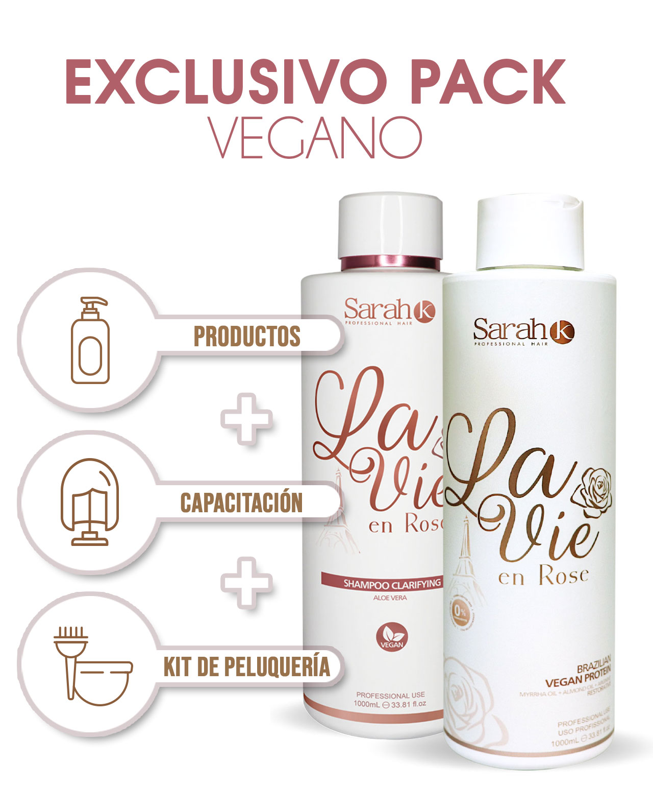 Pack Profesional de Alisado Capilar Vegano “La Vie en Rose”